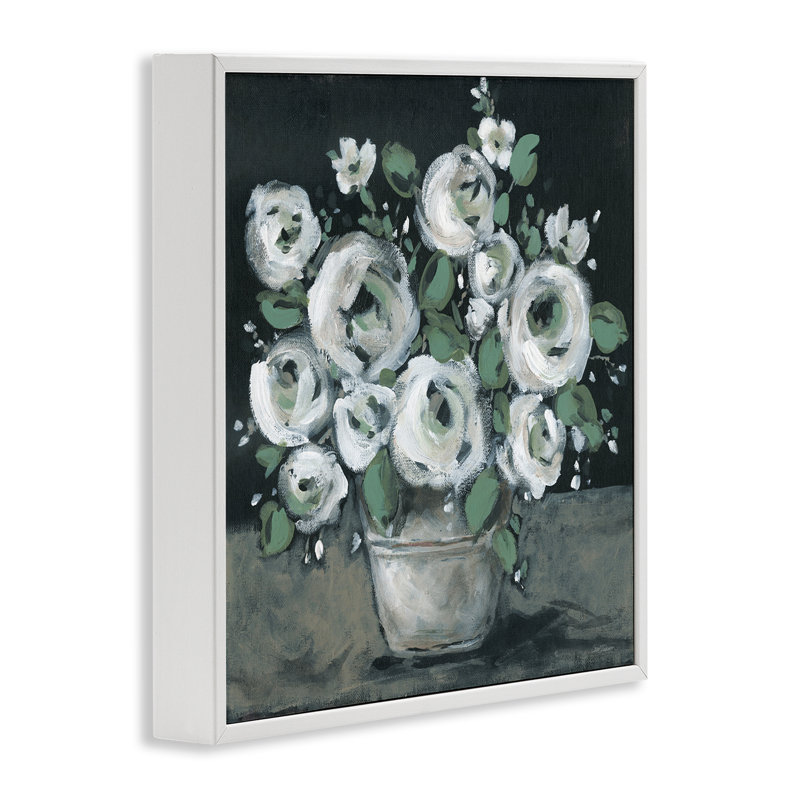Bouquet de roses en sourdine, estampe numérique encadrée par Carol Robinson, Giclée encadrée blanc bord de mer