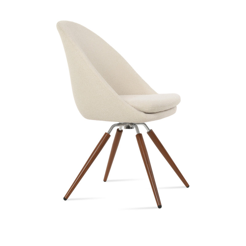 Chaise d'appoint Avanos Carrot, Beige, Noyer
