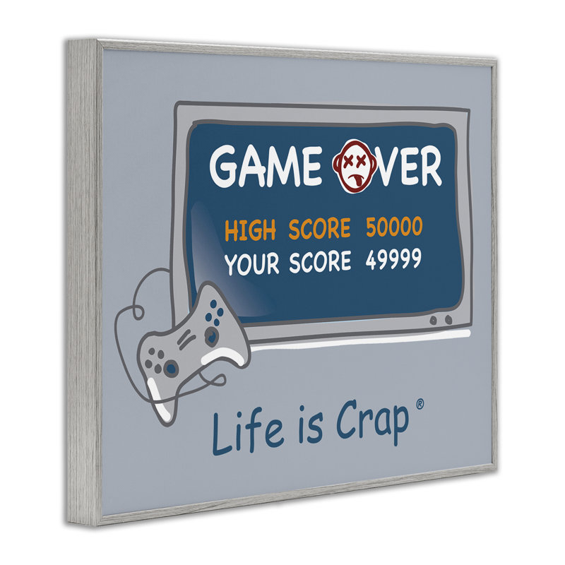«Close Score Game Over Giclee» par LIC, H 11 po x l 14 po, Encadré gris