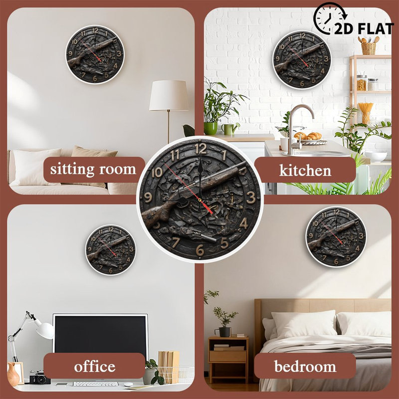 Horloge avec fusil et engrenages
