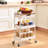 3-Tier Stainless Steel Rolling Cart with Drawer, Metal Utility Cart with Wheels, Salon Trolley Cart, Storage Cart,Bathroom Cart,Metal Cart,Printer Stand-89259769