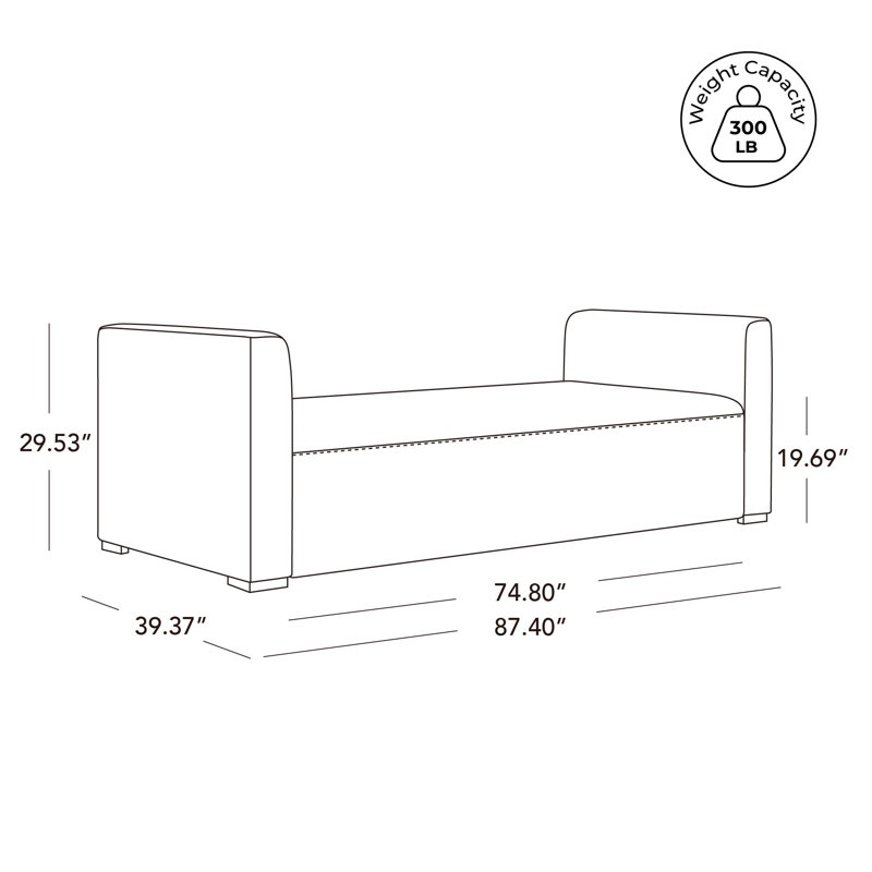 Antonia 87.4" Wide Upholstered Daybed