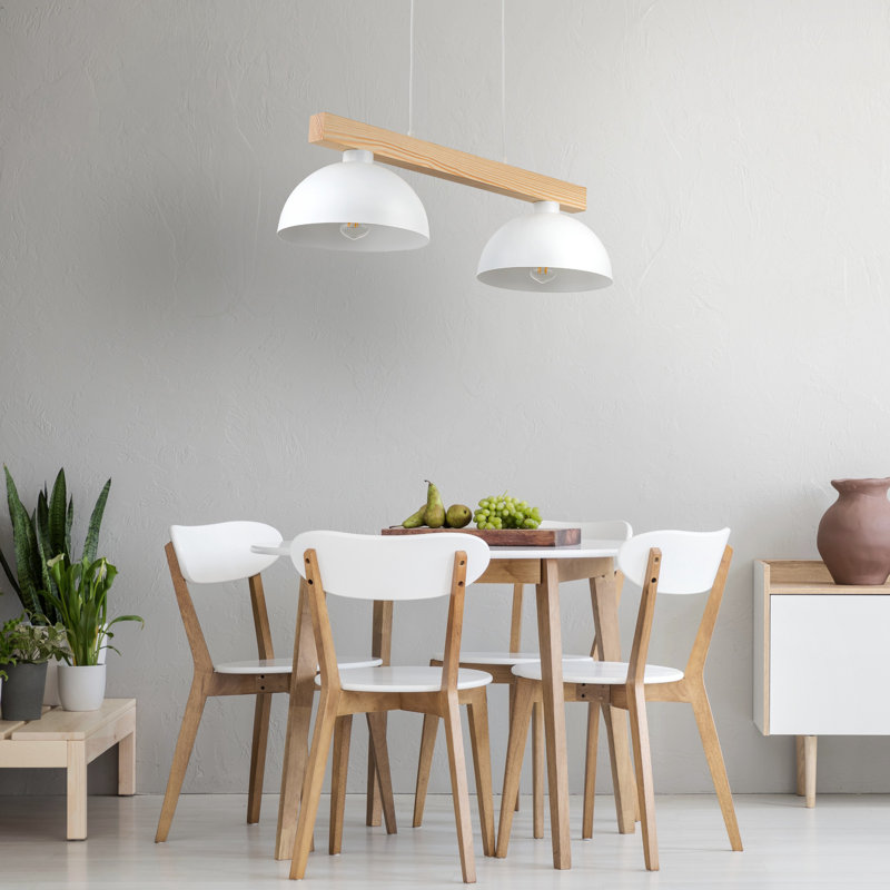 Oslo 2 - Light Stainless Steel Kitchen Island Pendant, White