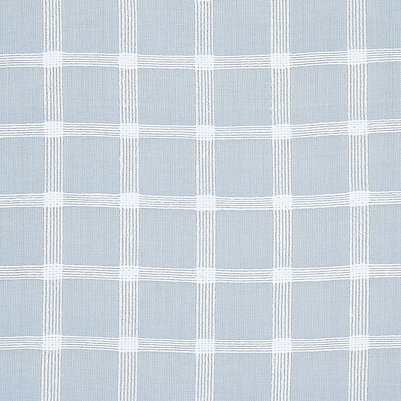 Pauline Check Casement Fabric, Chambray