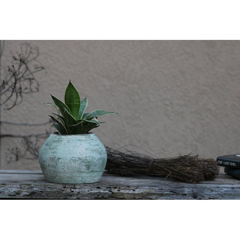 Pot en grès façonné à la main, style toscan - Couleurs assorties (16,5 cm L x 20 cm H) - Petit pot en grès - Usage intérieur et extérieur