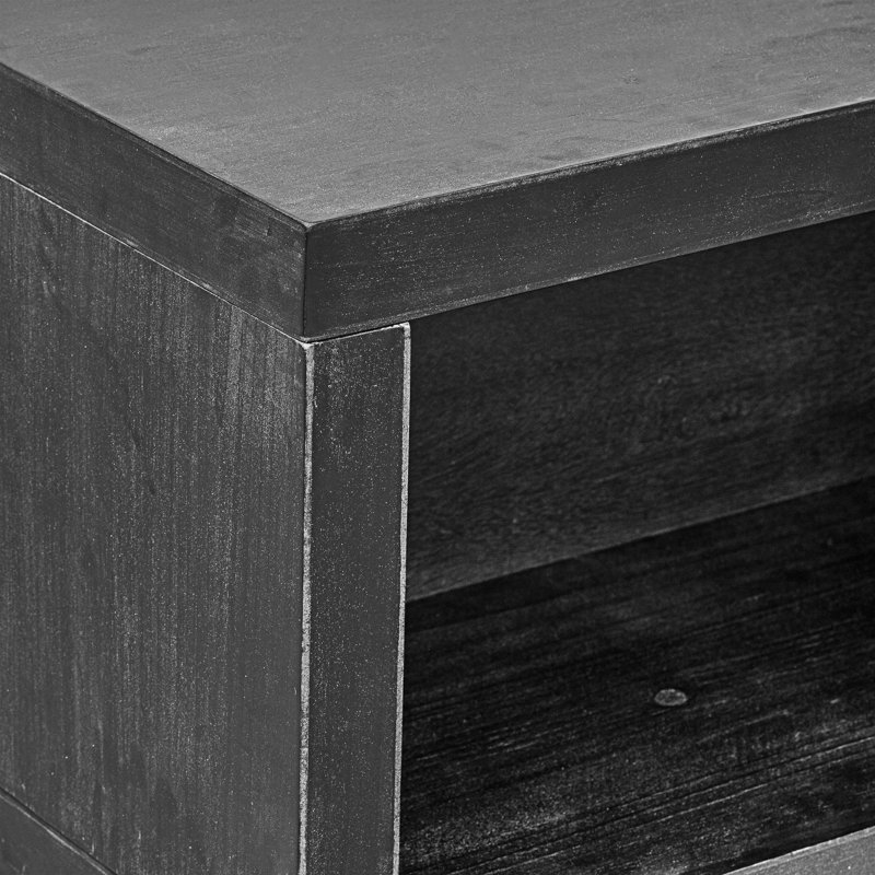 Table console étroite avec tablette ouverte, Noir