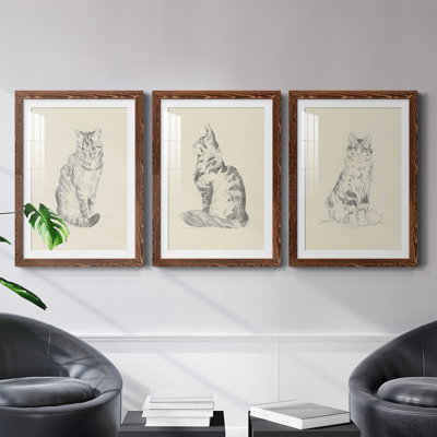 House Cat I - ensemble de 3 reproductions de cadres photo