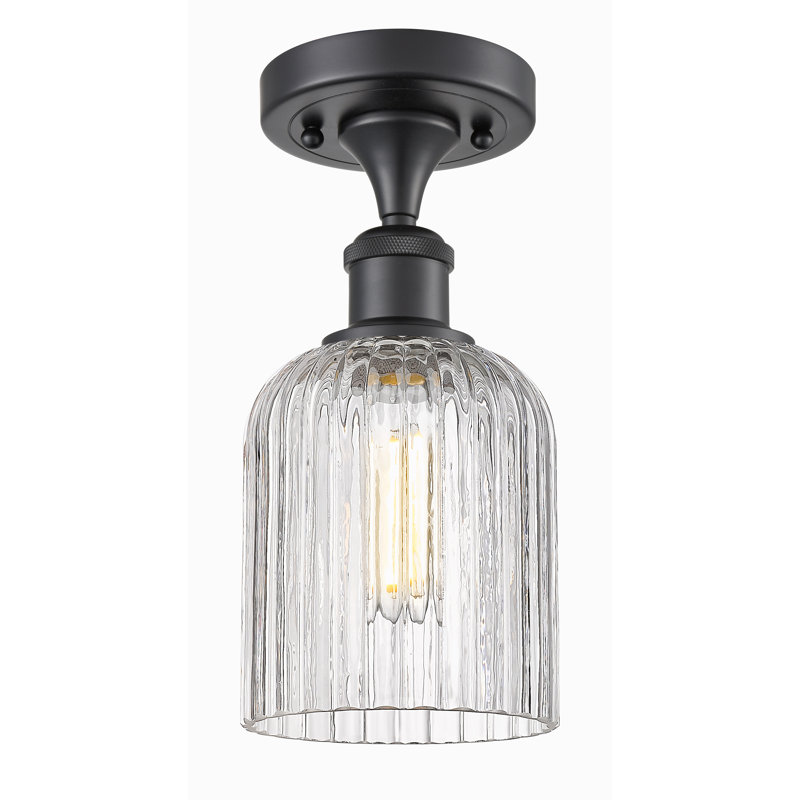 Plafonnier semi-encastré 1 lumière 5 po Ballston - Adriena, Noir mat, Clair
