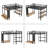Loft Bed Frame With Wardrobe,Metal Loft Bed With Storage Shelves And Pegboard-1106267557