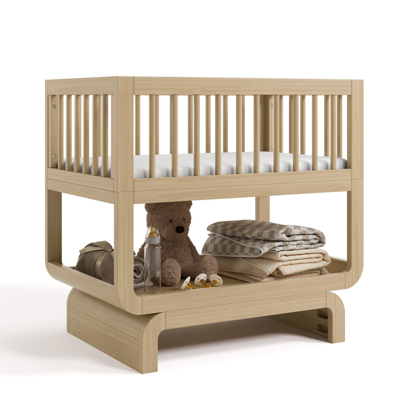 Santorini GREENGUARD Gold Certified Solid Wood Bassinet , Mattress Pad Included, Driftwood