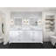 Meuble-lavabo double blanc 84 po X P 22 po D, dessus en marbre de Carrare et ensemble de robinet-117843771