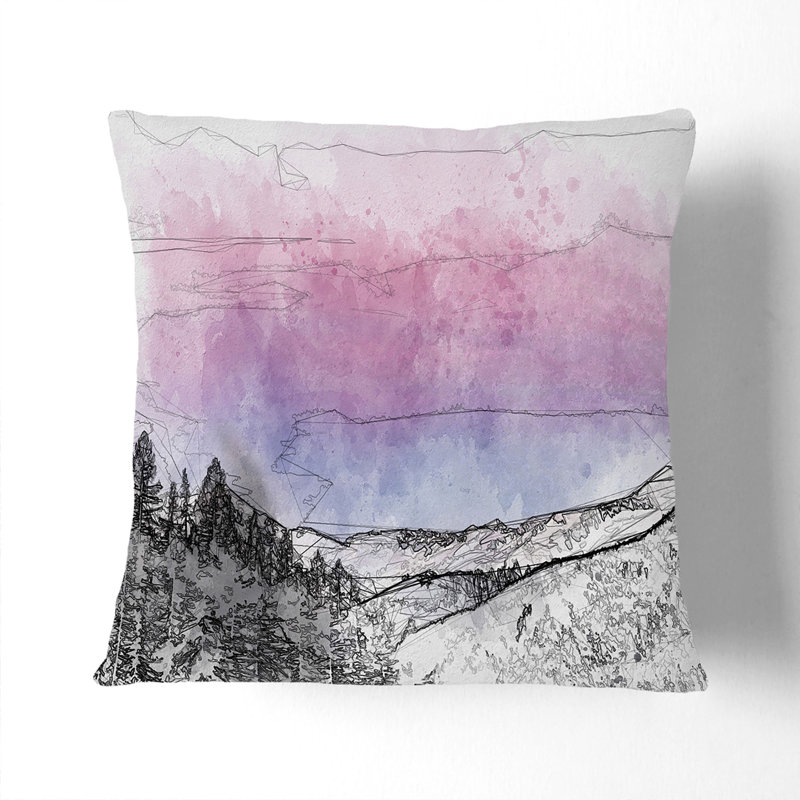 Abstract Square Throw Cushion, Black, 55cm H x 55cm W x 20cm D