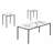 Table Set, 3Pcs Set, Metal, Contemporary