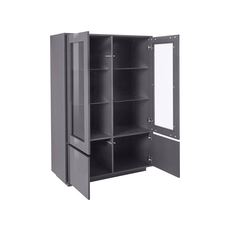Aylssa Rectangle Accent Cabinet, Glossy Anthracite