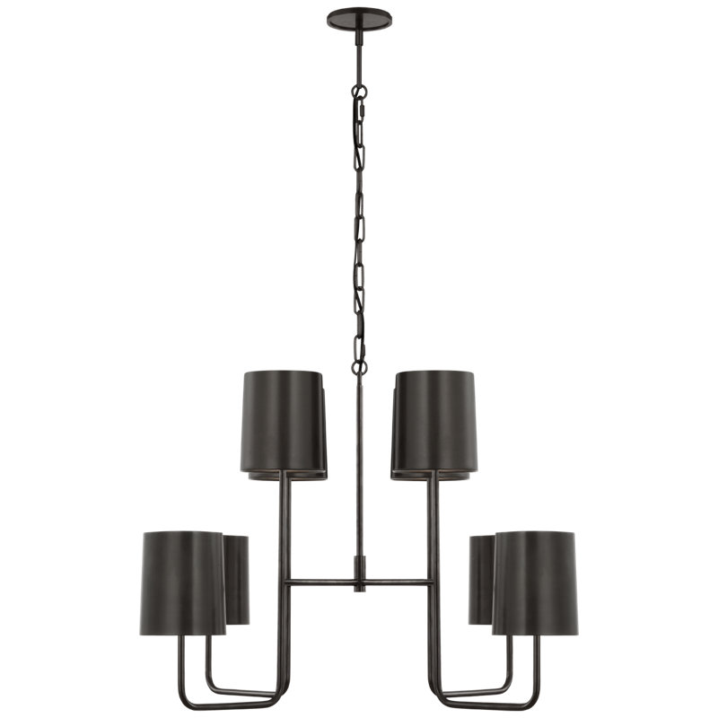 Go Lightly 8 - Light Chandelier, Bronze, Black