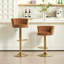 Ensemble de 2 tabourets de bar, avec repose-pieds chromé et base pivotante à hauteur réglable en velours + tabouret de bar simple-1758943790