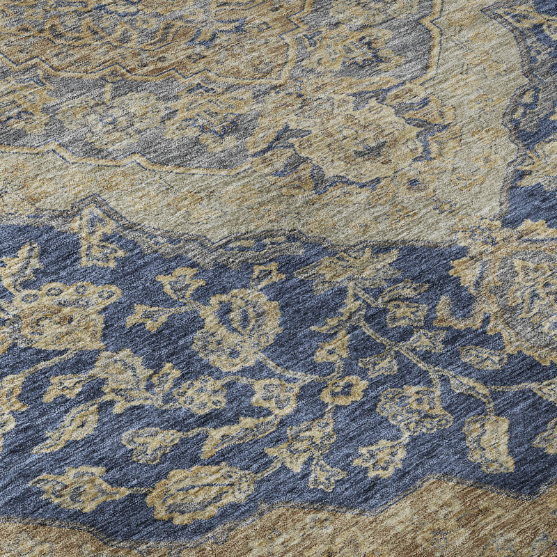 Premium Machine Washable Gurubaksh AMF1151 Global Rug, Rectangle 1 pi 8 po x 2 pi 6 po