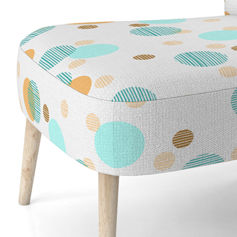 Chaise d'appoint rembourrée à motifs abstraits dorés et blancs