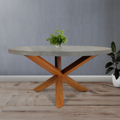 Stephania Round Solid Wood Base Dining Table