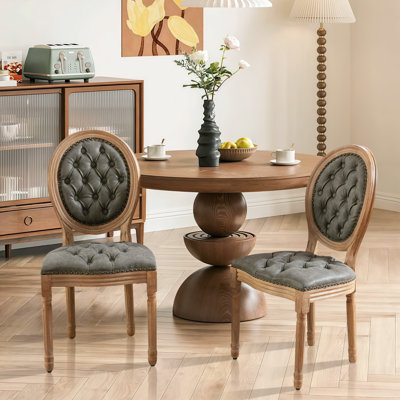 Chaise de style campagnard de style français avec dossier rond