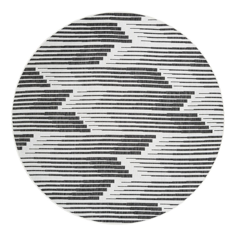 Geometric Indoor / Outdoor Rug, Round 7'10"