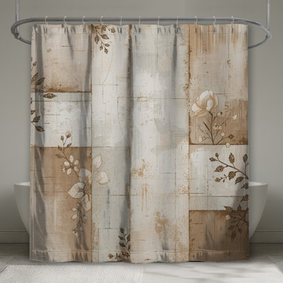 Rideaux de douche à motif floral