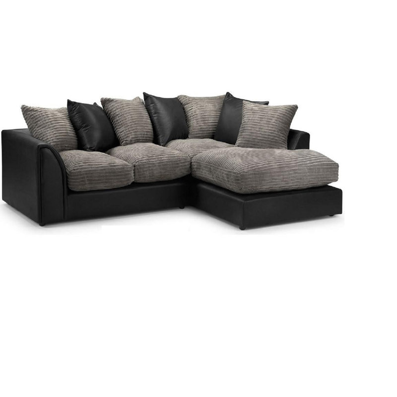 Brohdy Corner Sofa, Right Hand Facing, Black/Grey