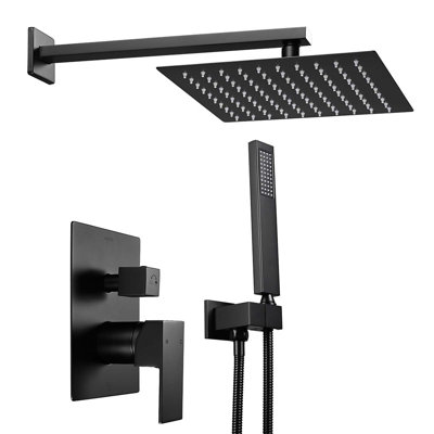 Aquaterior Shower Faucet Set Wall Mount Concealed Mixer Valve Rain