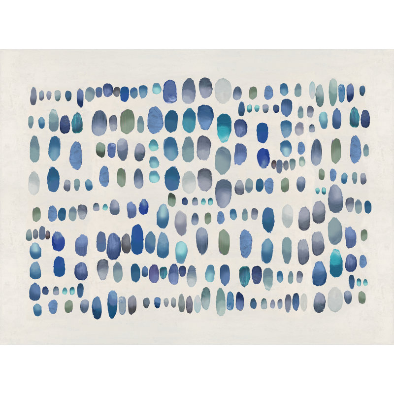 Lonya ludique bleu et vert III par Angela Perry, H 12 po x l 16 po