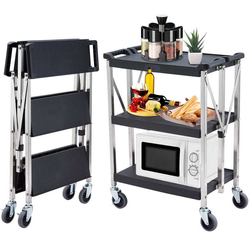 37.8'' H x 25'' W Utility Cart, Black