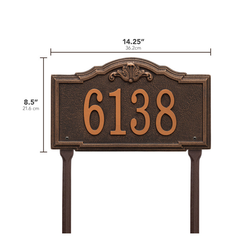 Gatewood Personalized Standard 1-Line Lawn Address Sign, Oil Rubbed Bronze, Yes