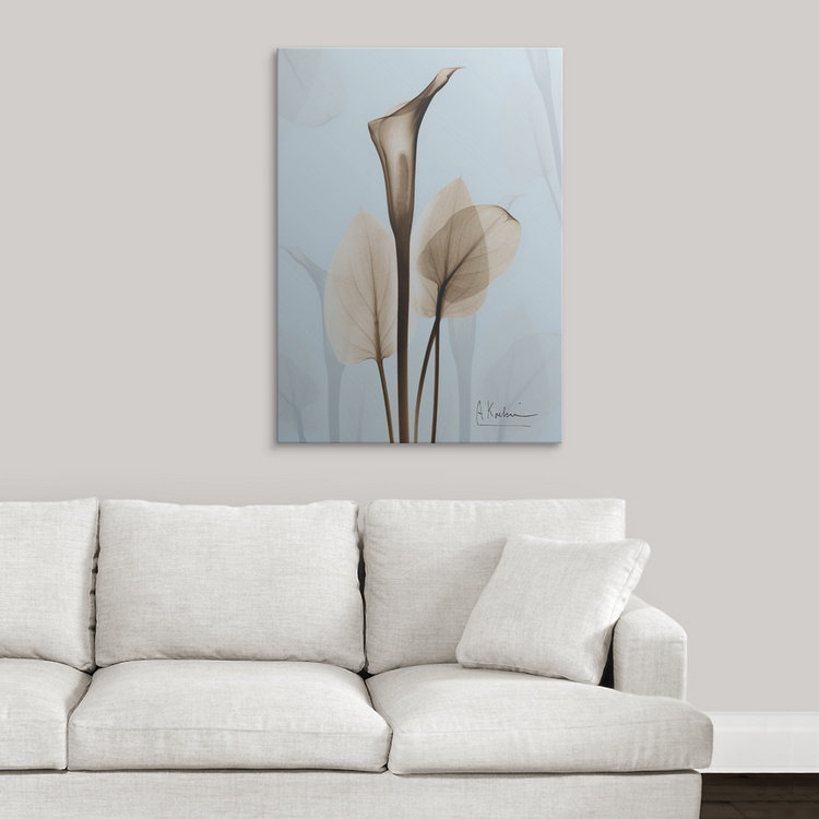 Reproduction de photo Manigault "Calla Lily X-Ray floral" par Kiranjit, H 24 po x l 18 po x P 1,25 po, Toile