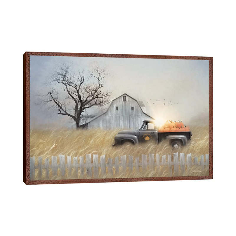 Fall Pumpkin Harvest by Lori Deiter - Wrapped Canvas Print, Classic Brown Wood Framed, 101.6 cm H x 66.04 cm W