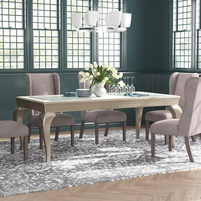 Table de salle à manger moderne et glamour 1pc avec rallonges séparées