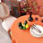 Orange 210 GSM Water & Stain Resistant Round Tablecloth For Circle Table - Solid 48 Inch Table Cloth Cover In Wrinkle Free Durable Washable Polyester Fabric For Wedding, Party, Banquet, Dinner
