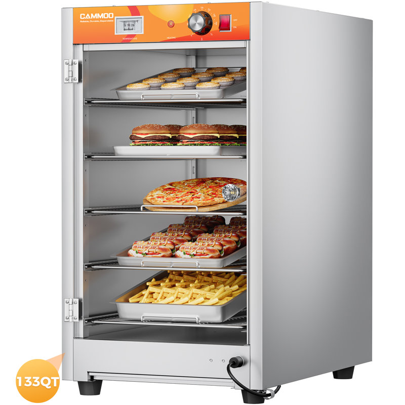 Chauffe-plat commercial Cammoo 133qt à 5 niveaux 900w pour les fêtes, tablettes réglables, porte simple