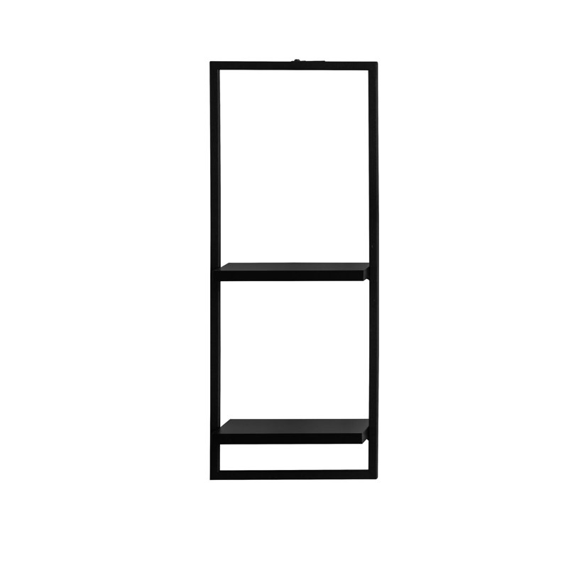Tablette murale moderne avec structure en métal, noire, 11,0 x 28,0 x 7,1 pouces | 100% panneau de particules enduit de mélamine, épaisseur: 0,7 pouce | Solution de rangement élégante pour la maison et le bureau, conception robuste et élégante