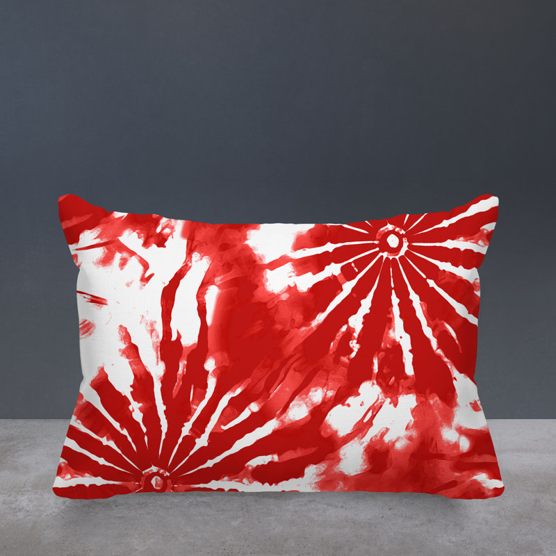 Wiktor Spun Polyester Reversible Throw Pillow, Red/White Floral, 18"H x 25"W
