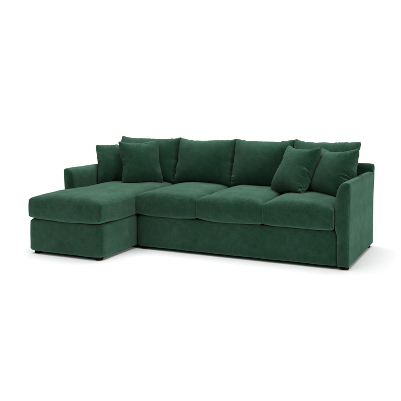 Cecelia Upholstered Sectional, Left Hand Facing, Bella Hunter Performance Velvet