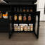 Îlot de cuisine extensible et multifonctionnel, MDF et placage marbre, style rétro pour maisons modernes