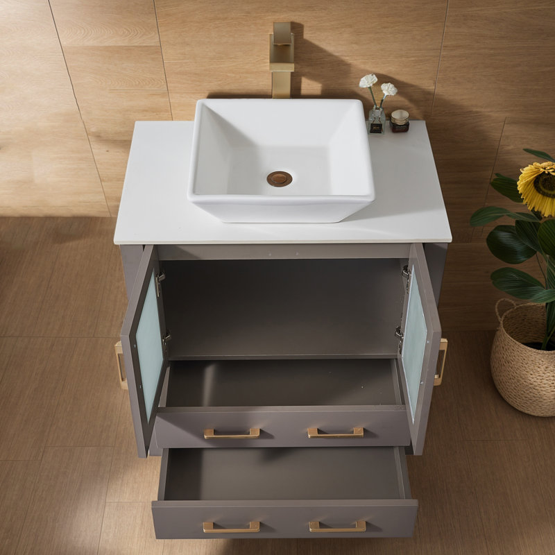 Ensemble de meuble-lavabo simple 30 po, Noir kaki