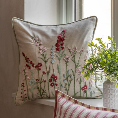 Floral Green Square Cushion