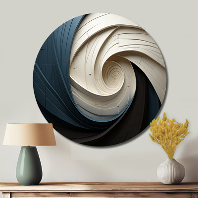 Geometric Spiral I - Abstract Round Metal Art