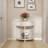 Unique Half Moon Design End Table with 2 Storage Drawers and Bottom Shelf-234585763