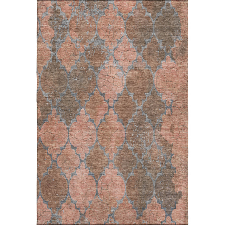 Premium Machine Washable Otte AMF1784 Damask Rug