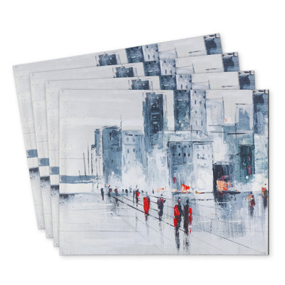 Walk in the City Polyester Bonniview Set of 4 | Home Decor