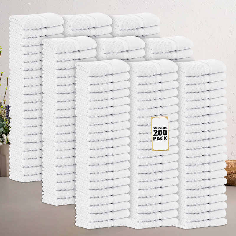 Essuie-mains texturés 100% coton Mulaayam, Blanc