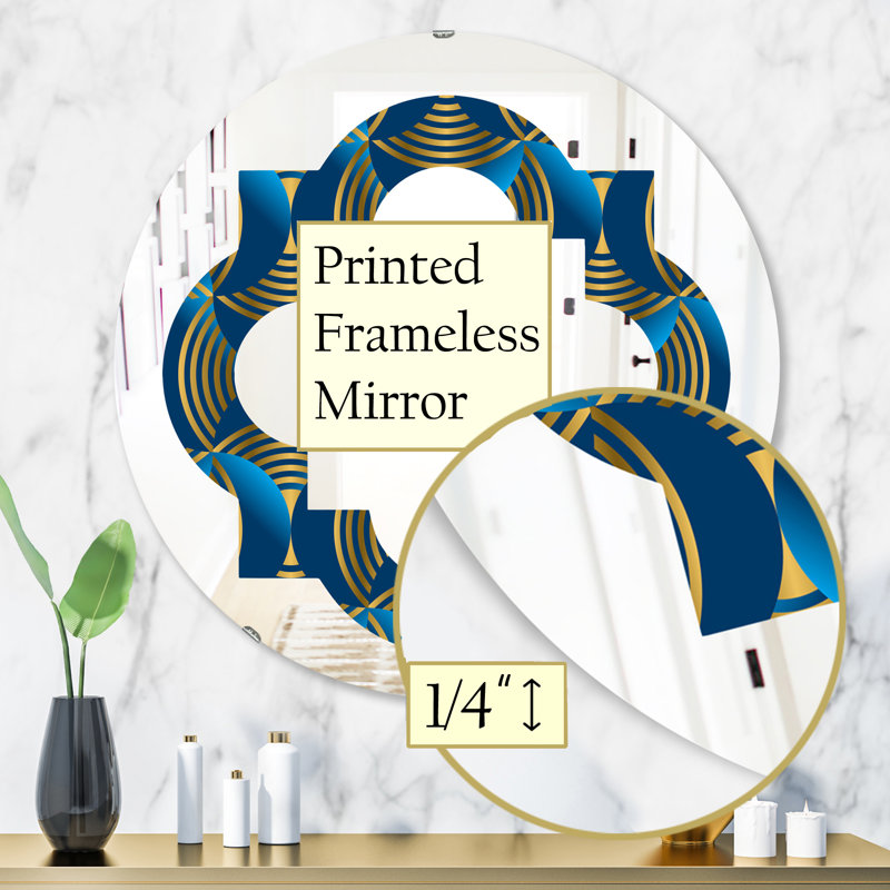 Miroir mural abstrait sans vagues, H 31,5 po x l po