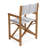 Cukor Coastal Acacia Wood Folding Outdoor Director Chairs, Black/White Stripe Polyester Fabric Seat & Teak Brown Frame for Patio, Deck & Balcony
