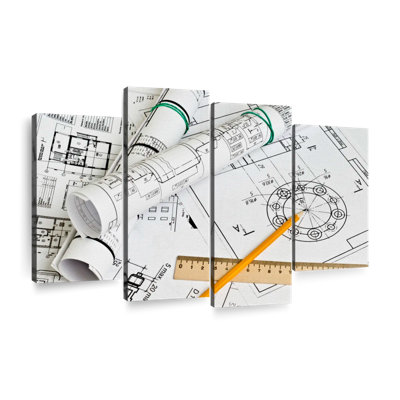 " Engineer Drawings " 4 - Pieces